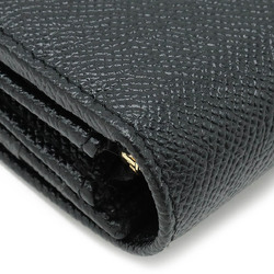 BVLGARI Clip Bi-fold Long Wallet Grain Leather Black 282056