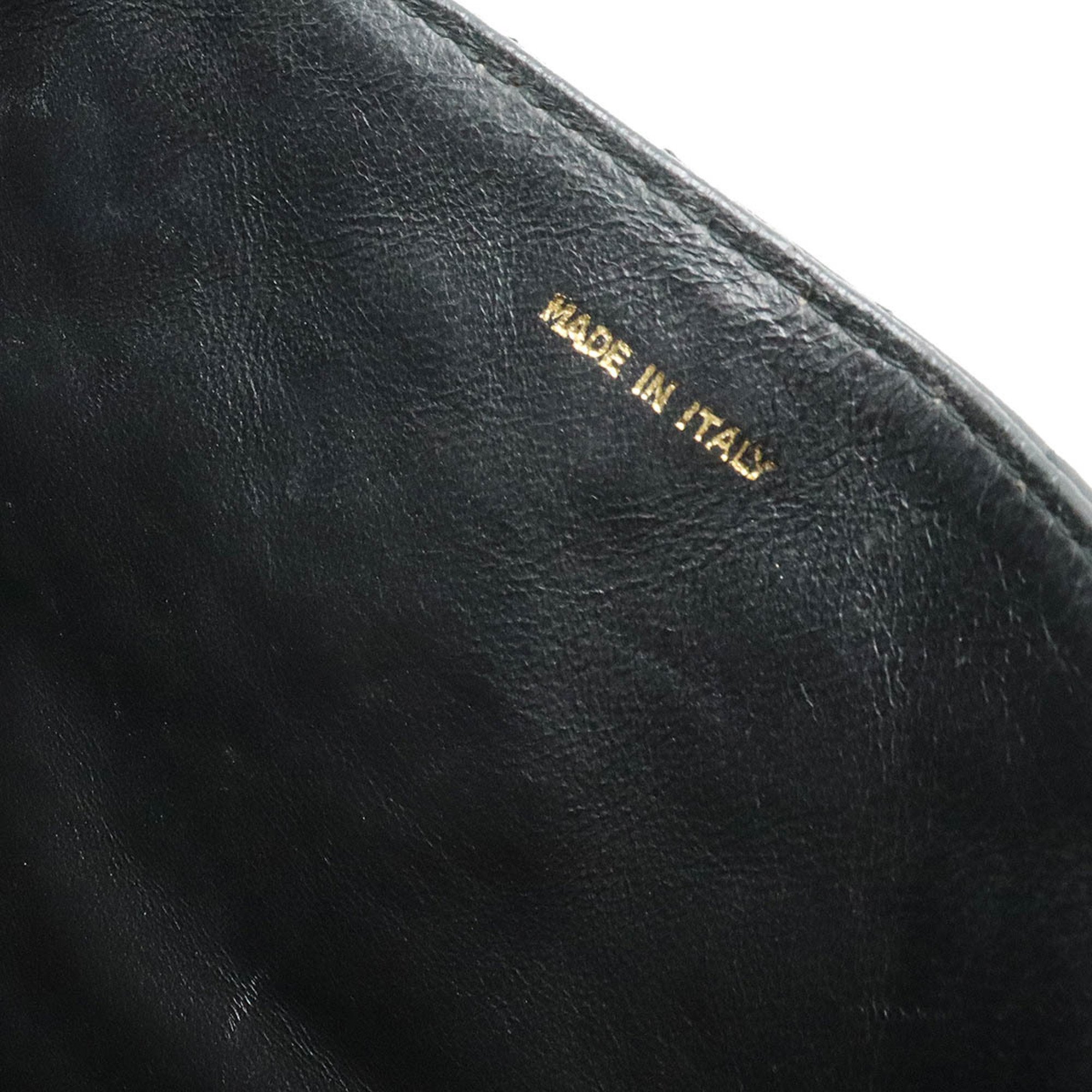 CHANEL Chanel Matelasse Coco Mark Tassel Chain Shoulder Bag Leather Black