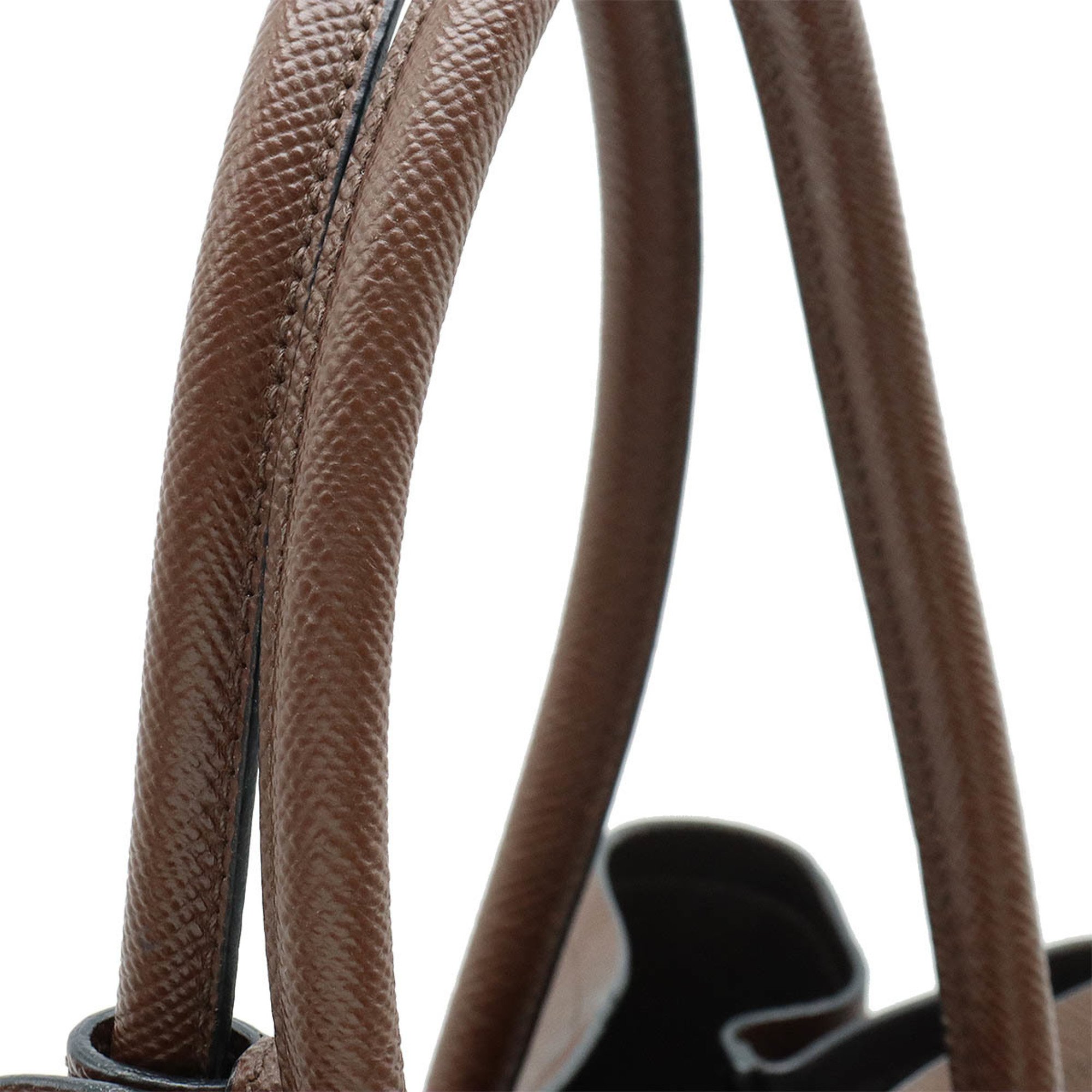 PRADA Prada Double Large Bag Tote Shoulder Saffiano Leather Brown 1BG775