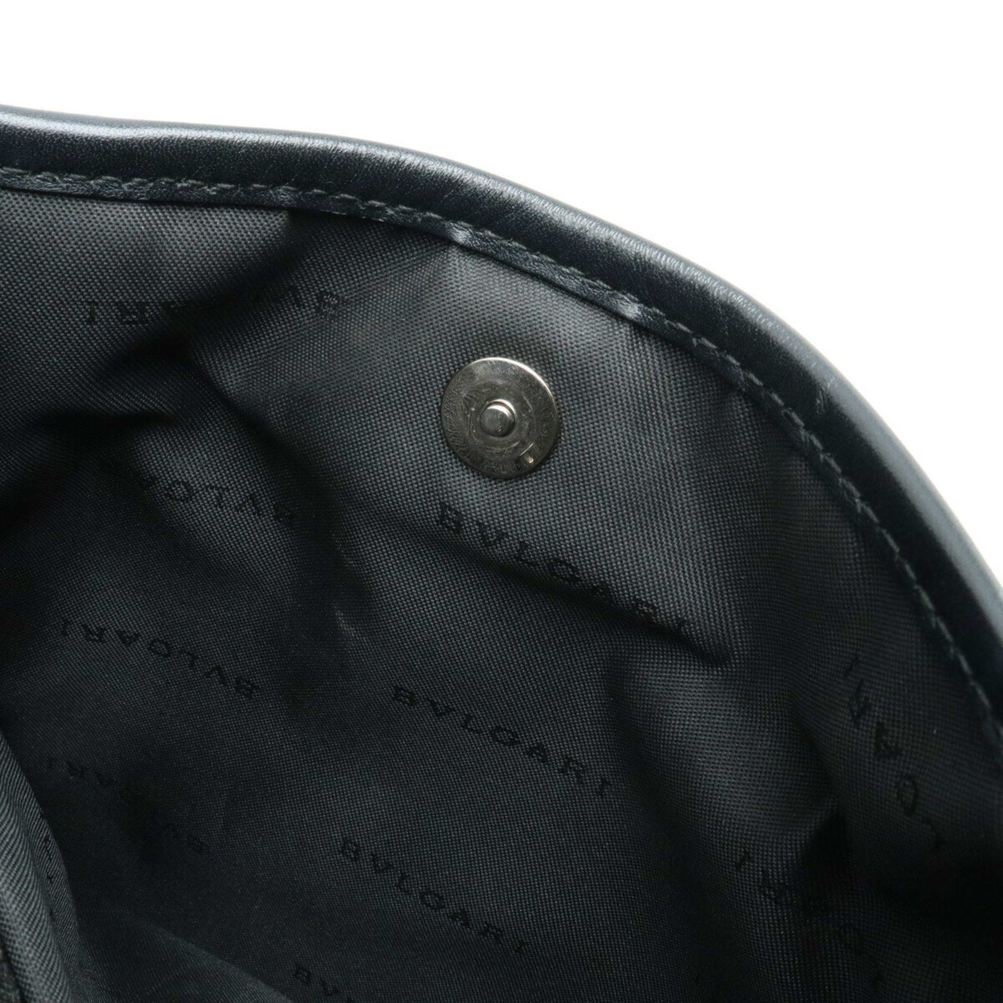 BVLGARI Bulgari Weekend Shoulder Bag PVC Leather Dark Gray Black 32459