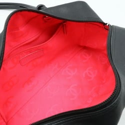 CHANEL Cambon Line Bag Bowling Shoulder Leather Enamel Black A25171