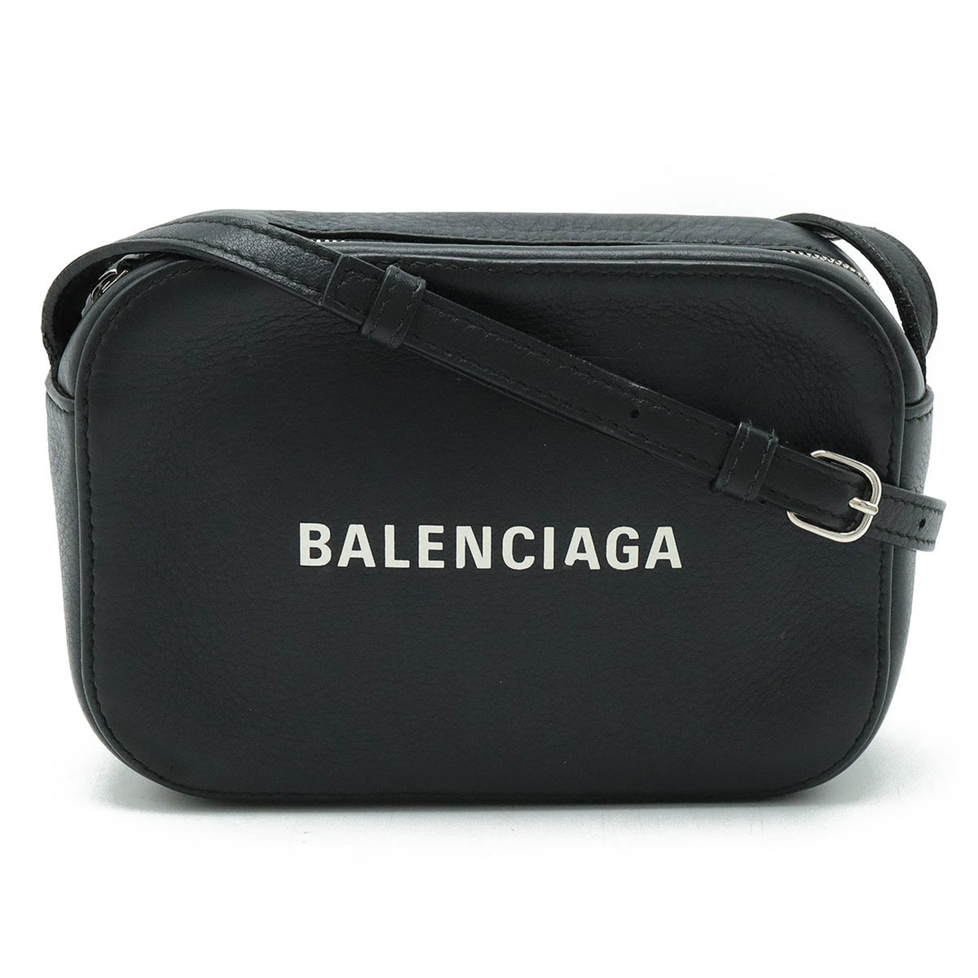 BALENCIAGA Everyday Camera Bag XS Shoulder Pochette Leather Black 552372