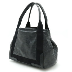 BALENCIAGA Balenciaga Exclusive Line Navy Small Cabas Tote Bag Handbag Leather Black 542017
