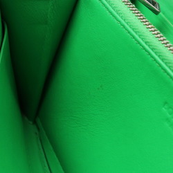 BOTTEGA VENETA Bottega Veneta Maxi Intrecciato Round Long Wallet Leather Black Green 593217