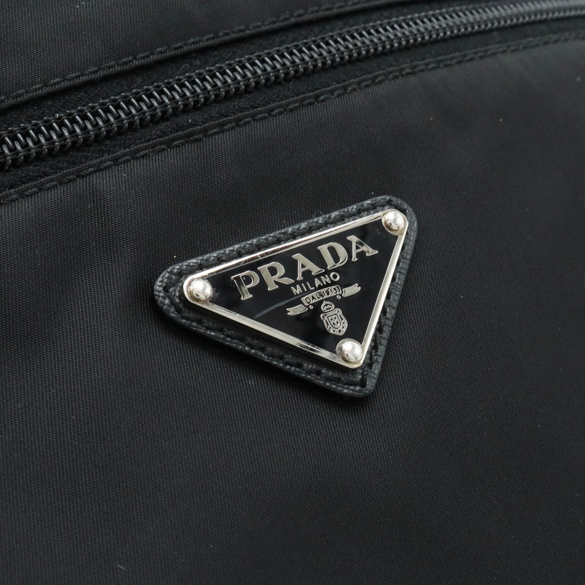 PRADA Prada Shoulder Bag Nylon Leather NERO Black VA0563