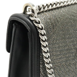 BVLGARI Serpenti Diamond Blast Chain Shoulder Bag Snake Leather Black Silver