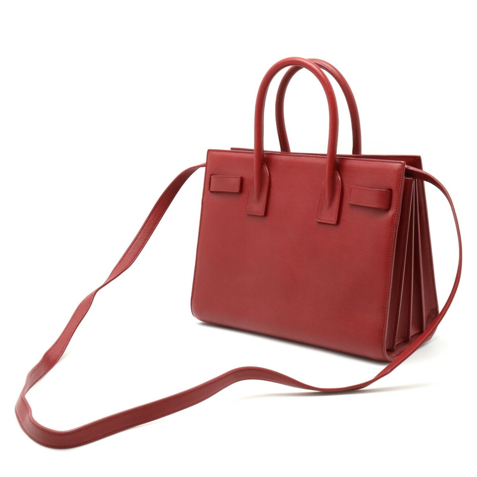SAINT LAURENT PARIS YSL Yves Saint Laurent Sac de Jour Handbag Shoulder Leather Red 477477