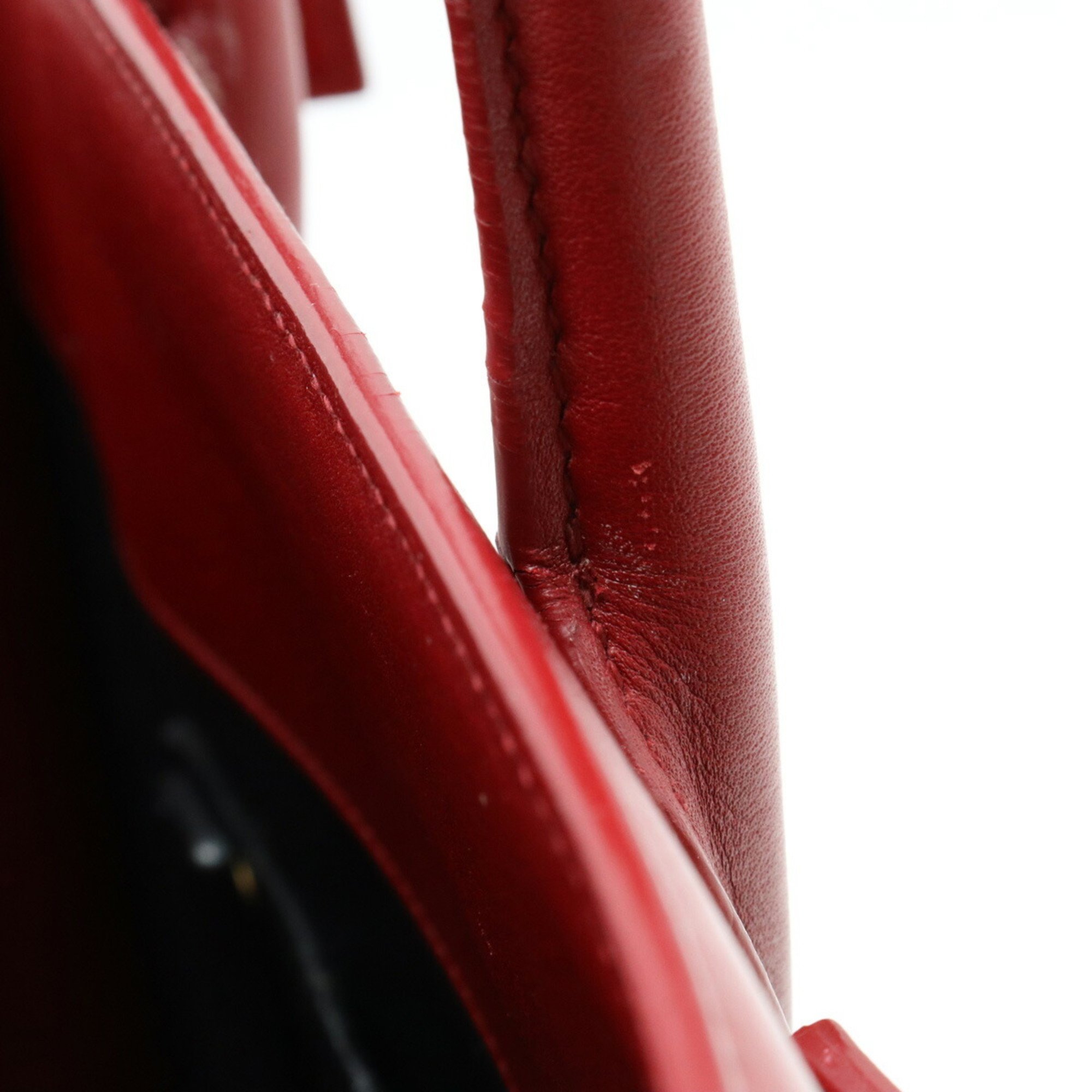 SAINT LAURENT PARIS YSL Yves Saint Laurent Sac de Jour Handbag Shoulder Leather Red 477477