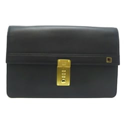 Dunhill clutch bag, dial style, men's second leather, black