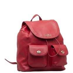 COACH Backpack Red Leather Women's