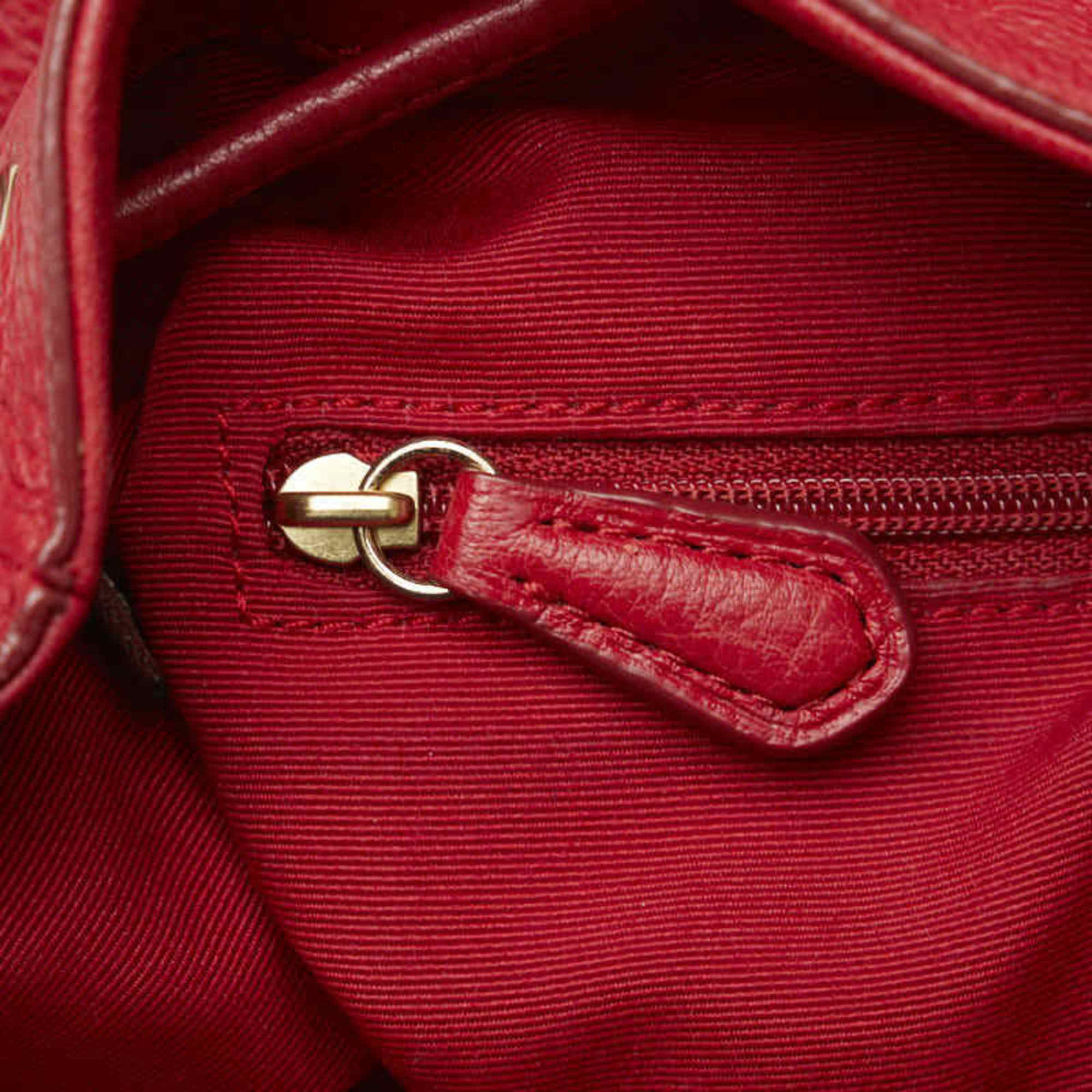 COACH Backpack Red Leather Women's