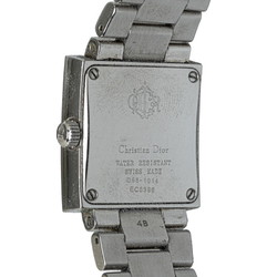 Dior Riva Diamond Bezel 21P Watch D98-1014 Quartz White Dial Stainless Steel Women's