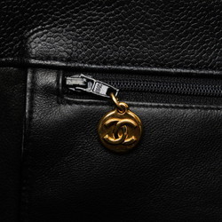 Chanel Coco Mark Handbag Tote Bag Unclear Black Leather Women's CHANEL