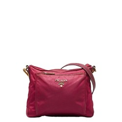 Prada Sacoche Shoulder Bag Pink Nylon Leather Women's PRADA