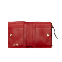 Versace Medusa Bi-fold Wallet Compact Red Gold Leather Women's VERSACE