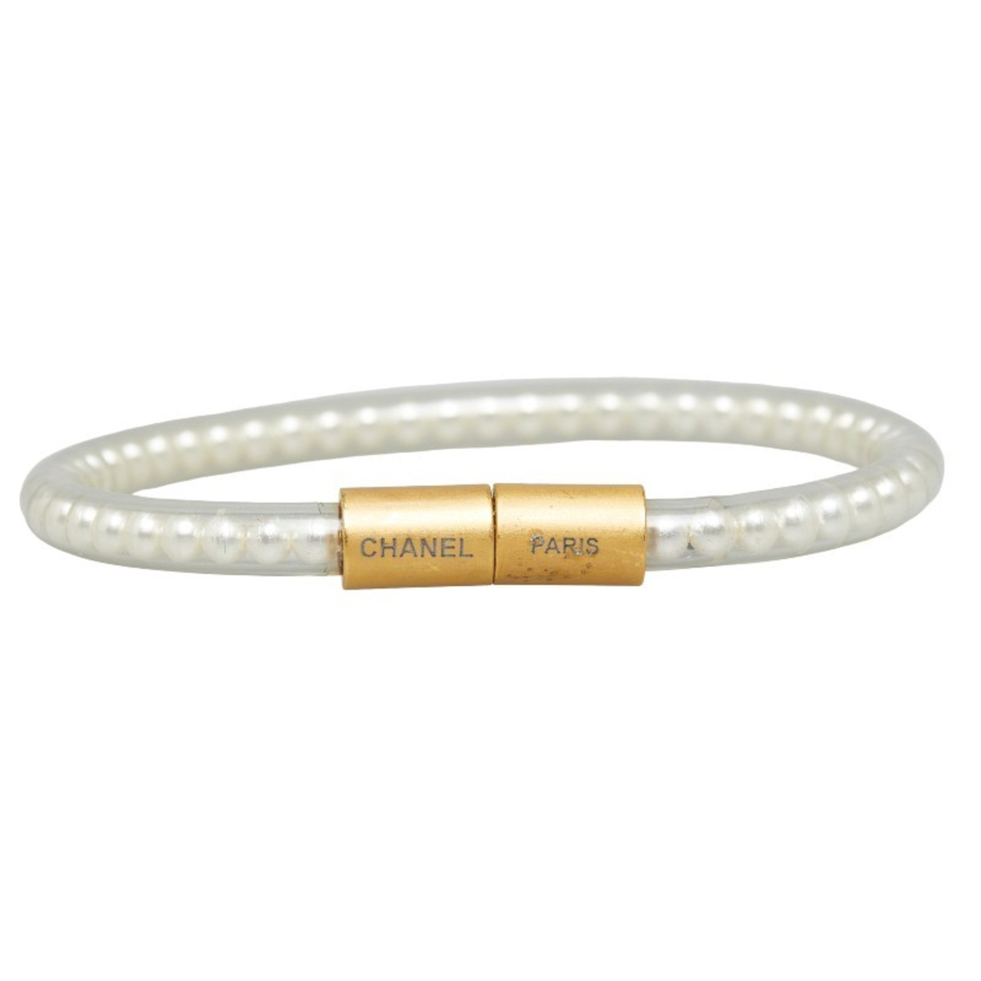 Chanel bracelet white gold vinyl plated women's CHANEL