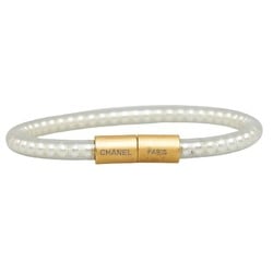 Chanel fake pearl bracelet white gold vinyl plated women's CHANEL