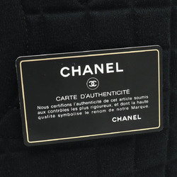 CHANEL Chocolate Bar Coco Mark Tote Bag Shoulder Quilted Cotton Jersey Black
