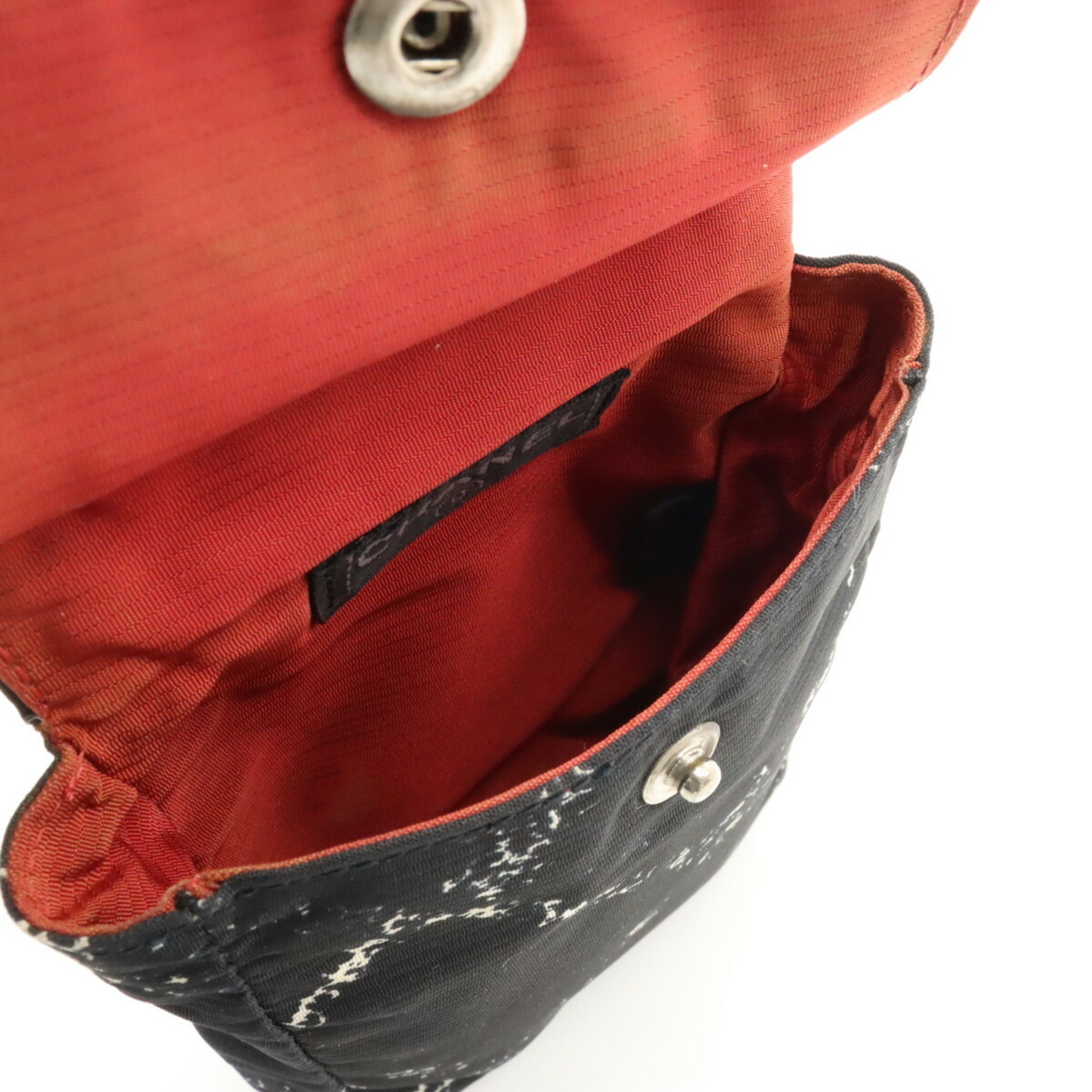 CHANEL Chanel Old Travel Line Waist Bag Body Shoulder Nylon Black Red