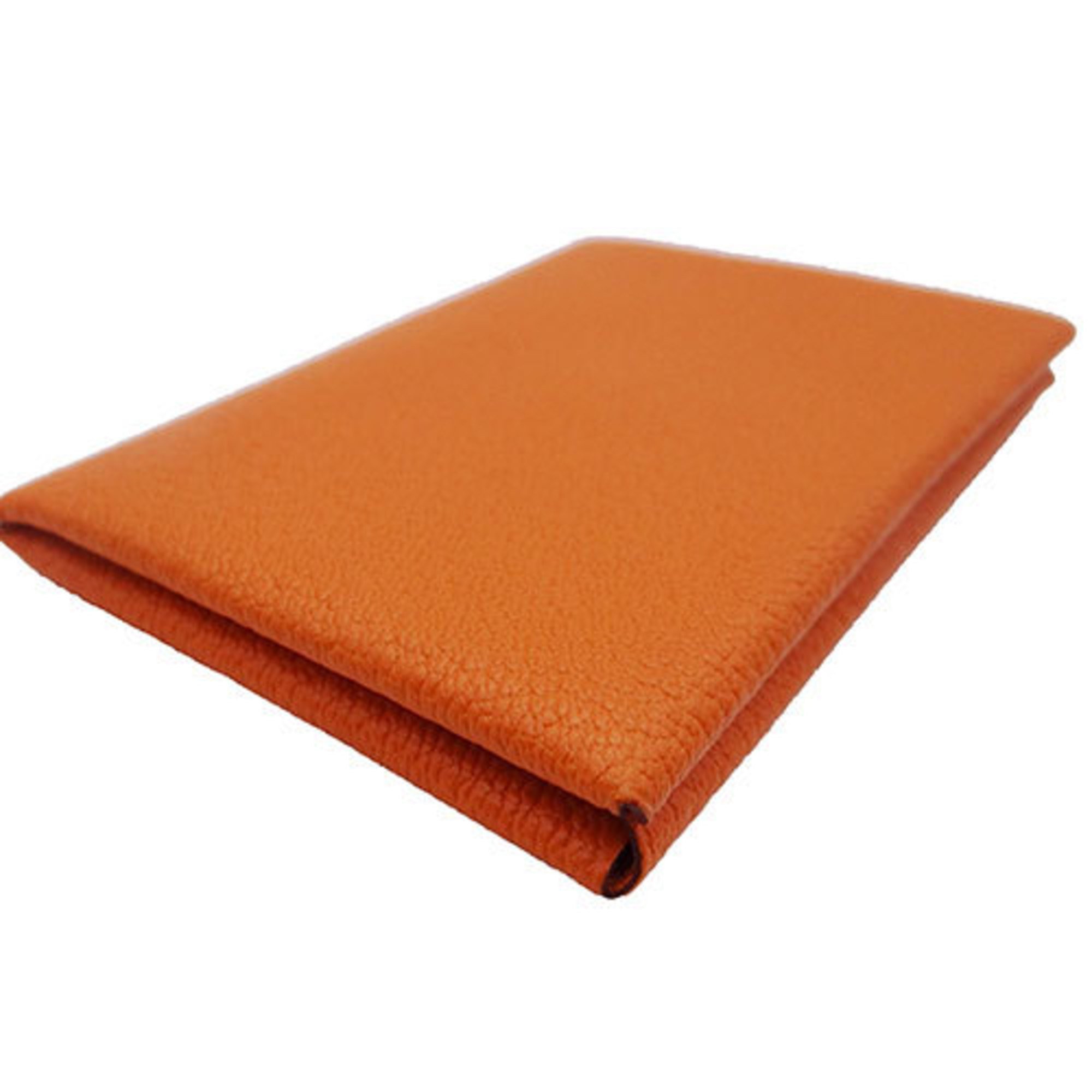 HERMES Card Case Calvi Chevre Mysore Women's Leather Orange Smart