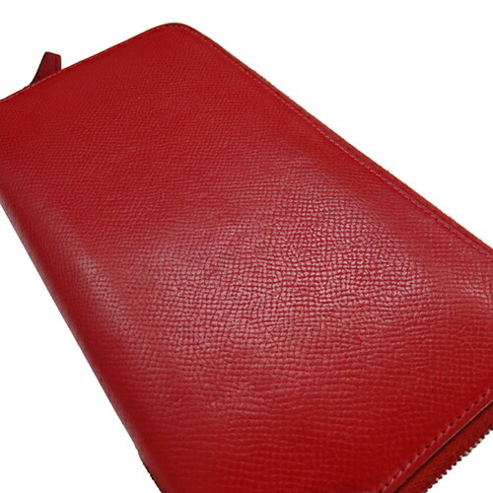 Hermes HERMES Wallet Women's Men's Long Azap Silk In Classic Veau Epsom Rouge Kazak □P Round