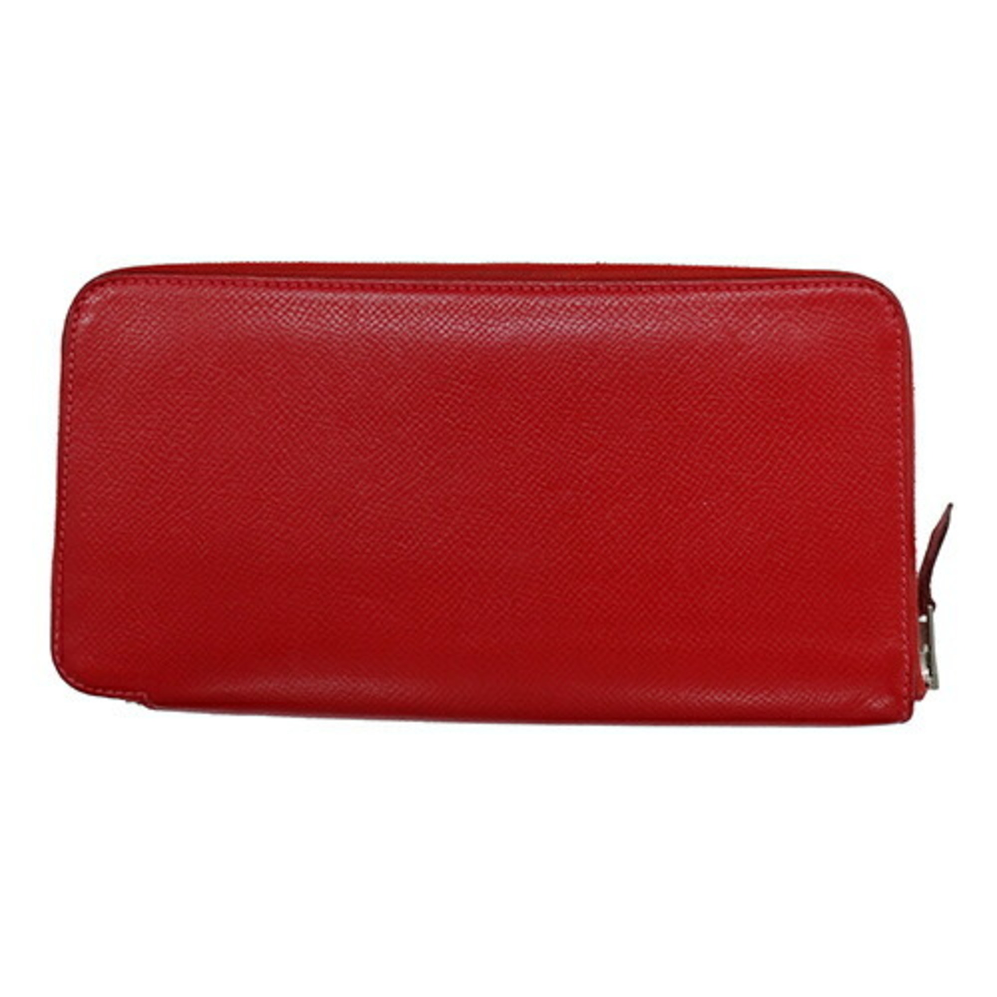 Hermes HERMES Wallet Women's Men's Long Azap Silk In Classic Veau Epsom Rouge Kazak □P Round