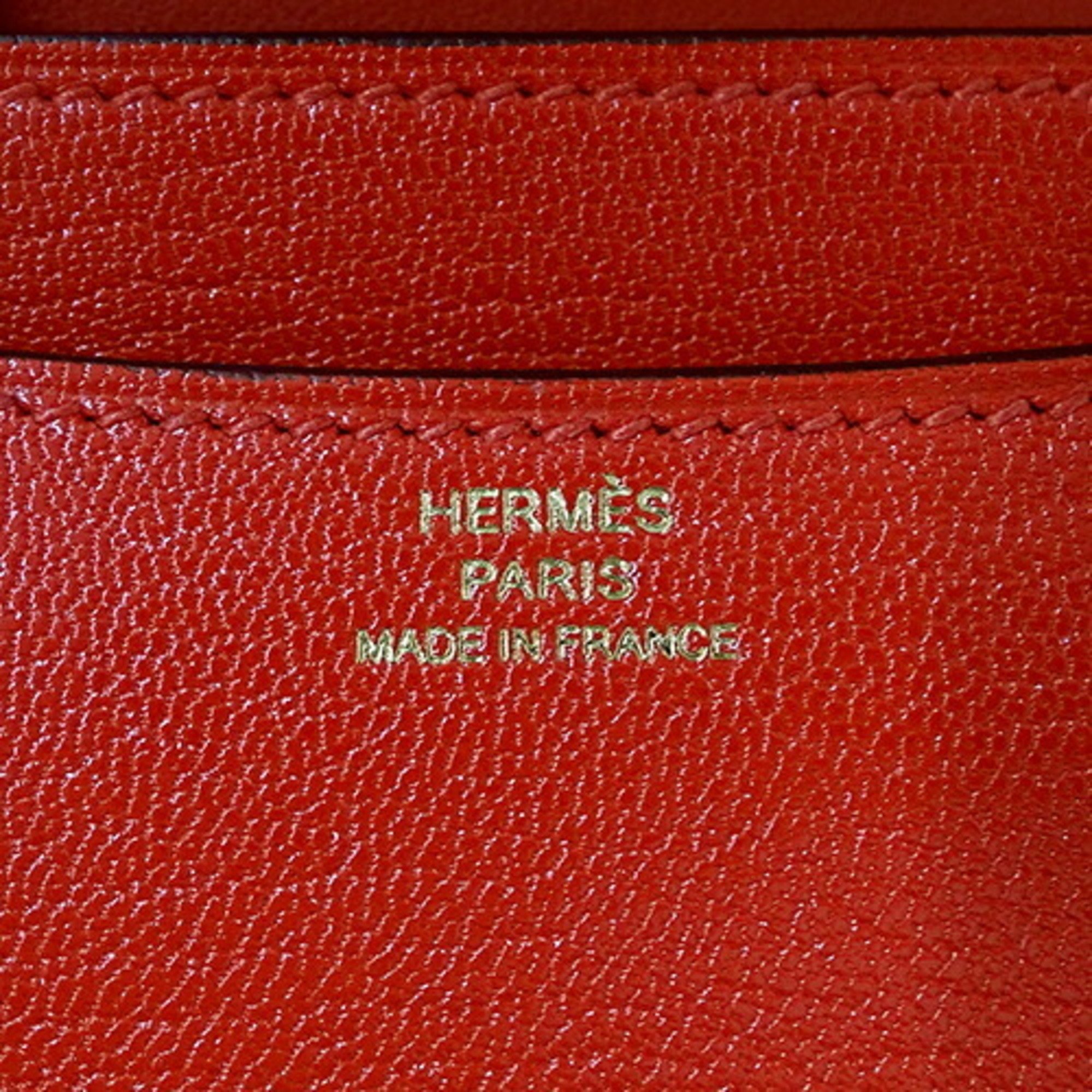 Hermes HERMES Bag Women's Shoulder Constance 3 Miroir Chevre Rouge Coeur Red Compact B Stamp