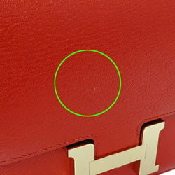 Hermes HERMES Bag Women's Shoulder Constance 3 Miroir Chevre Rouge Coeur Red Compact B Stamp