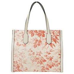 Gucci GUCCI Bag Women's Tote GG Ribbon Herbarium Canvas Pink Ivory 432684 Flower White Shoulder