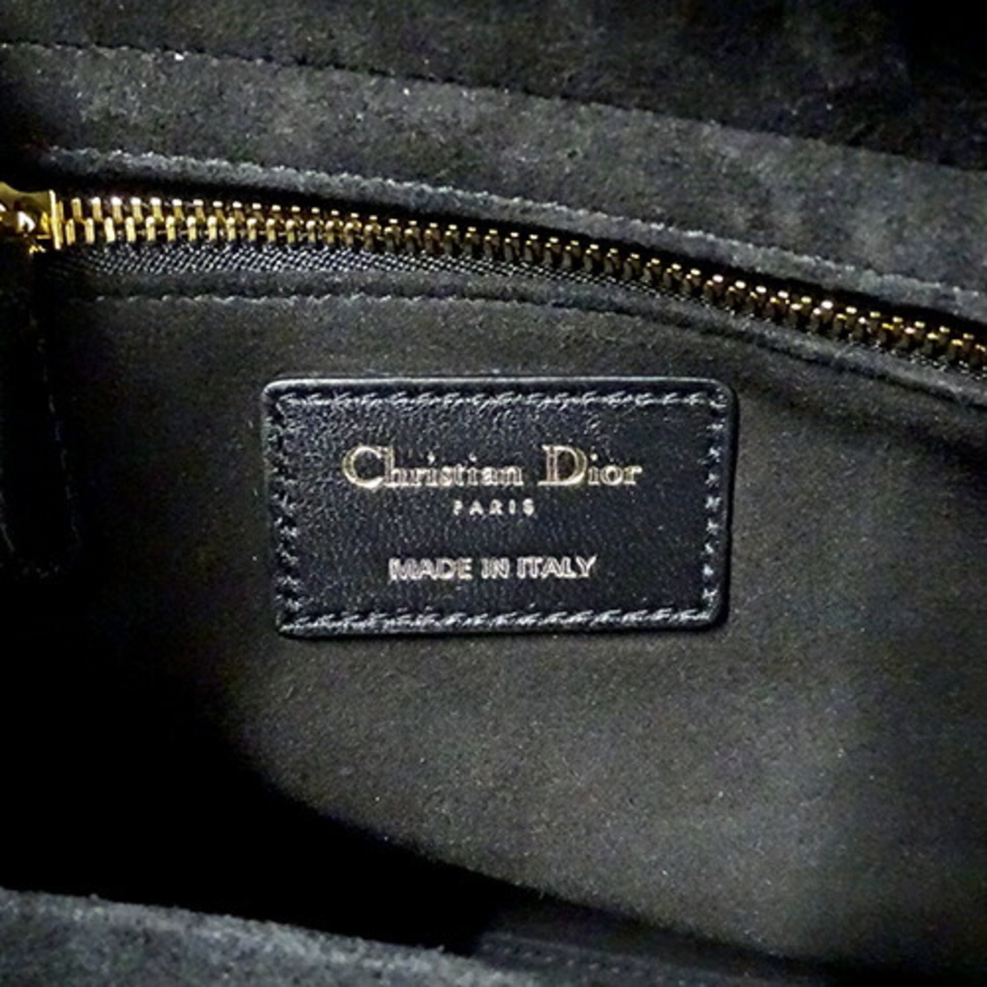 Christian Dior Dior bag for women, handbag, shoulder bag, 2way, Lady Medium Cannage leather, black