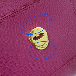 Salvatore Ferragamo Ferragamo Bags for Women Vara Ribbon Handbag Shoulder Bag 2way Leather Magenta Pink Purple Chain