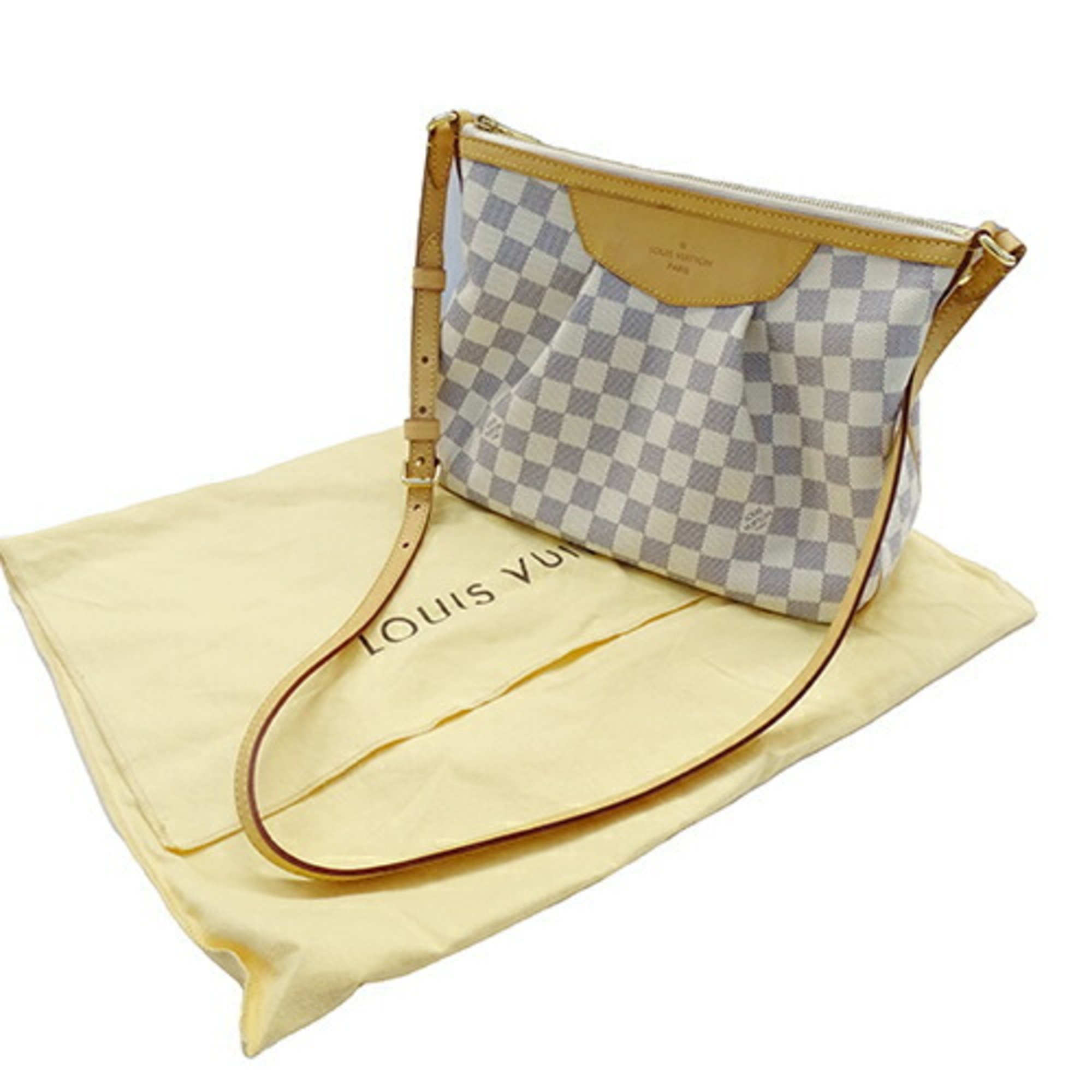 Louis Vuitton Damier Azur Women's Shoulder Bag Siracusa PM N41113 SP0193