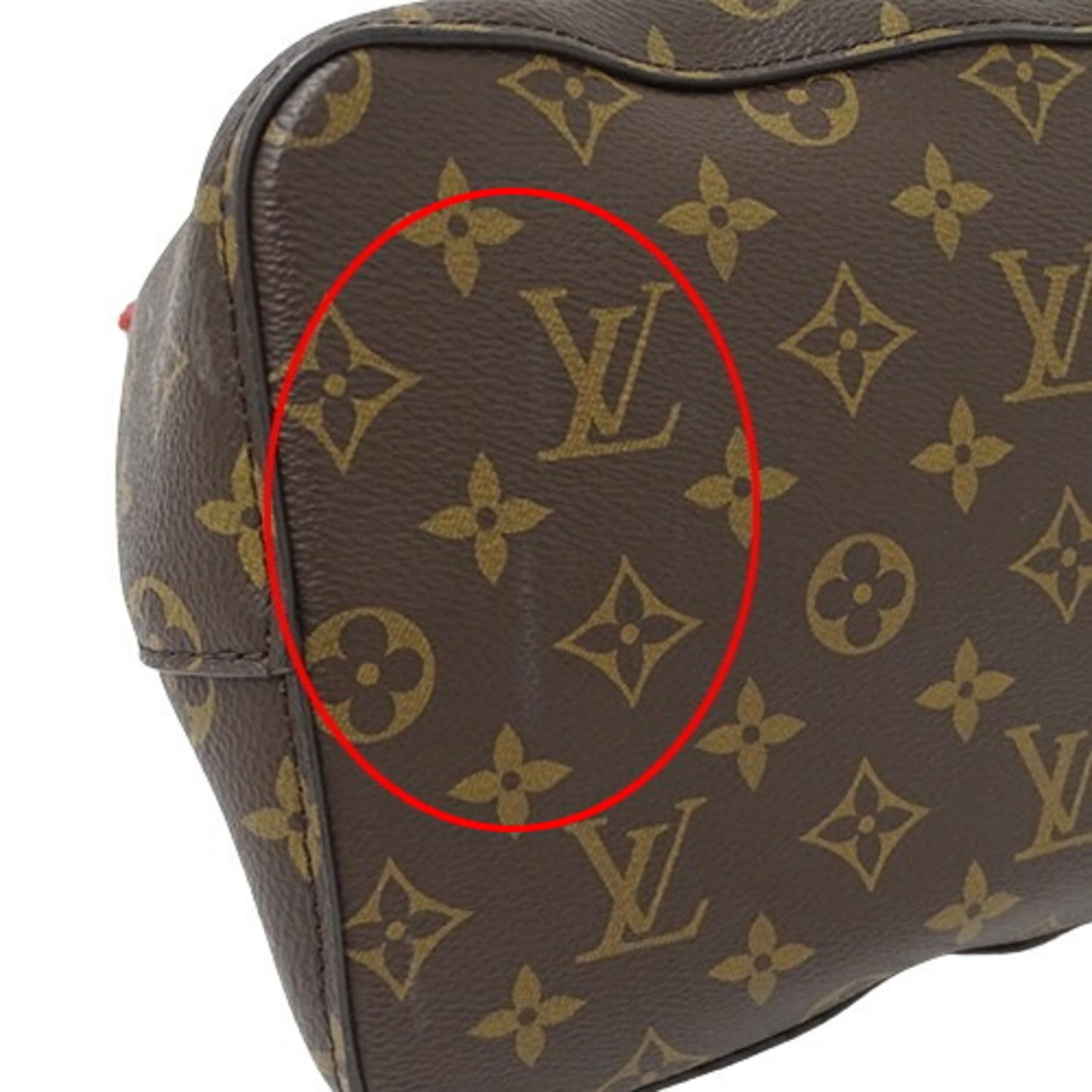 Louis Vuitton LOUIS VUITTON Bag Monogram Women's Shoulder 2way Neo Noe Coquelicot M44021 Brown Red Bucket