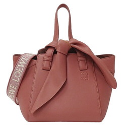 LOEWE Women's Bag Handbag Shoulder 2way Hammock Bunny Calf Leather Peach Bloom Pink Ribbon