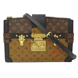 Louis Vuitton LOUIS VUITTON Bag Monogram Ladies Shoulder Trunk Clutch Black Brown M43596 Compact
