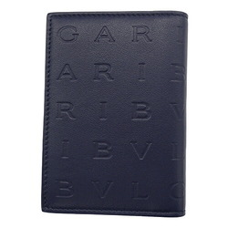 BVLGARI Men's Leather Card Case Infinitum Navy 292912 Bi-fold Compact