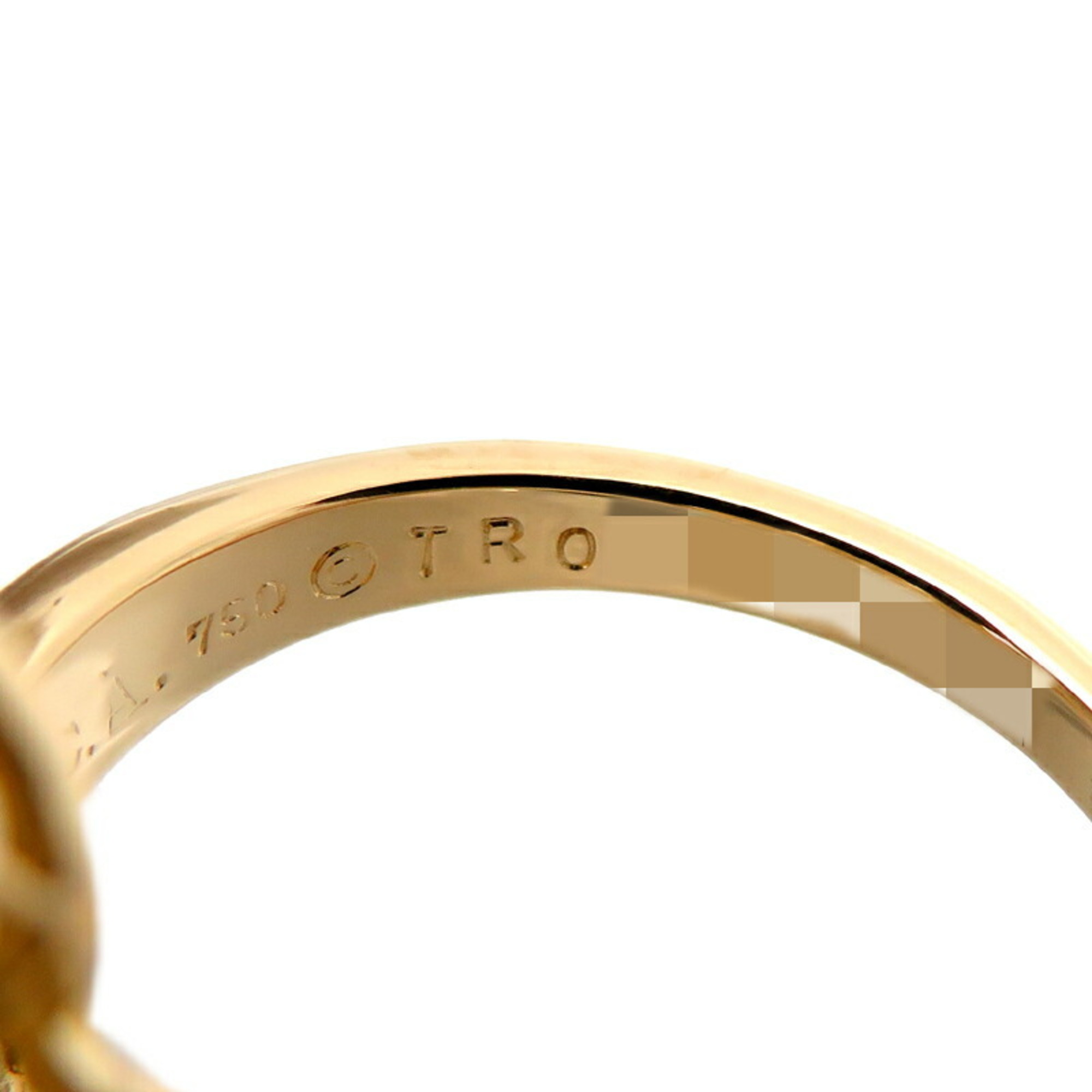 Van Cleef & Arpels Trefle Diamond Women's Ring, 750 Yellow Gold, Size 9