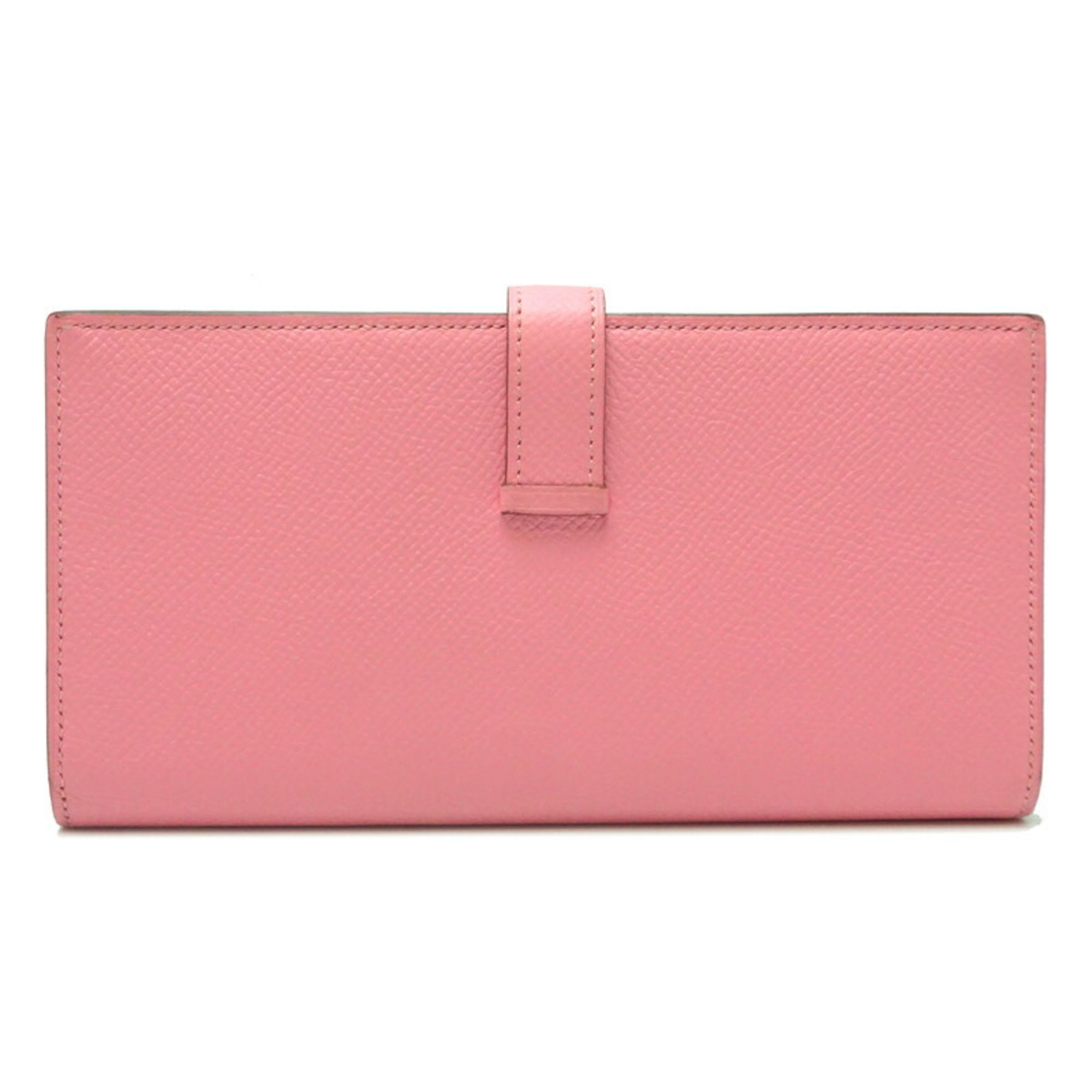 Hermes Bearn Soufflet R stamp, unclear women's long wallet, Epsom leather, rose confetti (pink)