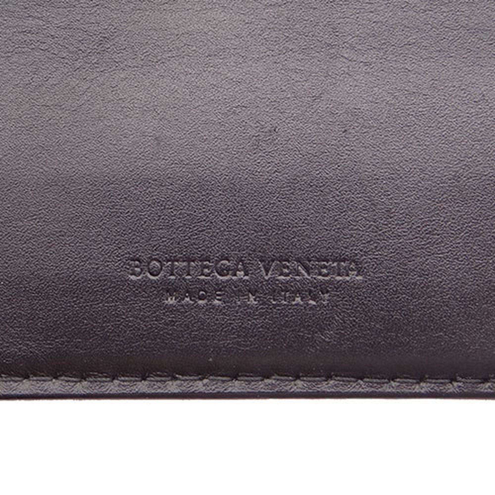 Bottega Veneta Men's Bi-fold Wallet Leather Intrecciato Chain Black Cool