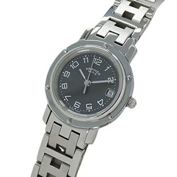 Hermes HERMES Watch Ladies Clipper Date Quartz Stainless Steel SS CL4.210 Silver Gray Round Polished