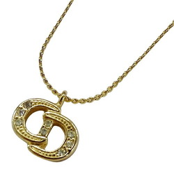 Christian Dior Dior Necklace for Women GP Rhinestone CD Gold