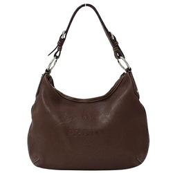 PRADA Women's Shoulder Bag Leather Brown