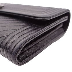 CHANEL wallet for women, long wallet, leather, Boy Chanel, caviar, black, A80286, 2568****