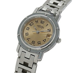 Hermes HERMES Watch Ladies Clipper Date Quartz Stainless Steel SS CL4.210 Silver Orange Round Polished