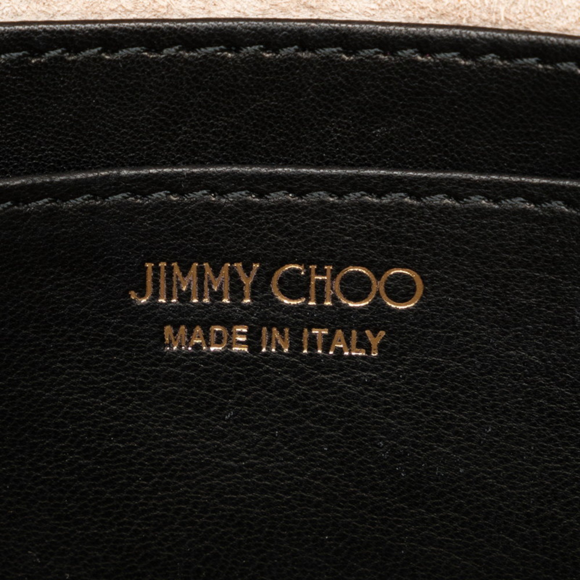 Jimmy Choo Star Studs Chain Shoulder Bag Black Leather Women's JIMMY CHOO