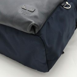 FENDI Bugs Eye Monster Backpack Rucksack Daypack Nylon Leather Navy Black 7VZ035
