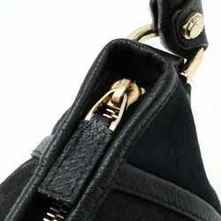 GUCCI Abby GG Canvas Shoulder Bag Handbag Leather Black 130939