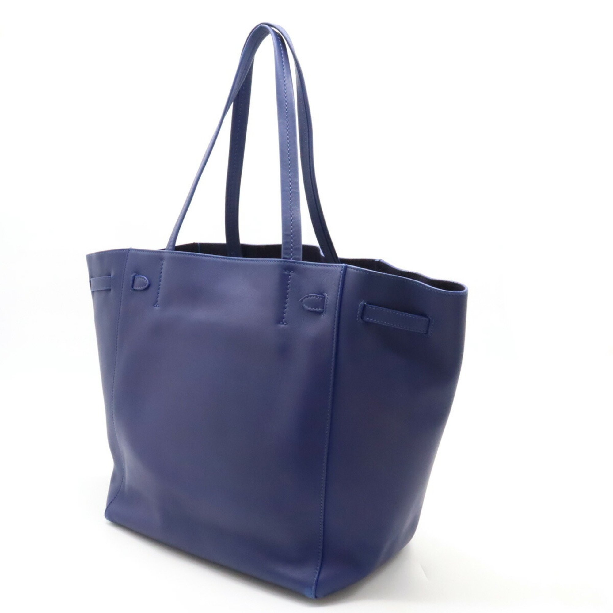 CELINE Cabas Phantom Small with Tassel Tote Bag Shoulder Leather Blue 176703