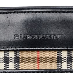 Burberry Nova Check Shadow Horse Handbag Tote Bag Black Leather Women's BURBERRY