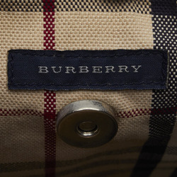 Burberry Nova Check Shoulder Bag Beige Canvas Straw Women's BURBERRY